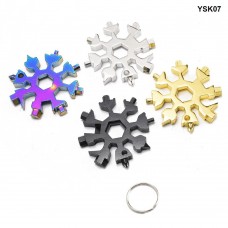 18 In 1 Stainless Steel Snowflake Multi tool Keychain Hand Outdoor Tools YSK07